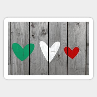 Green, White and Red Hearts Sticker